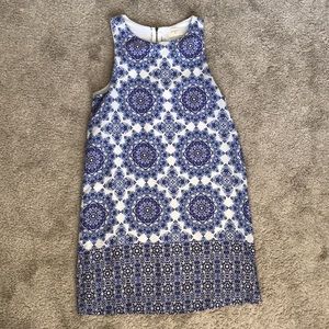 Blue and white medium Everly shift dress